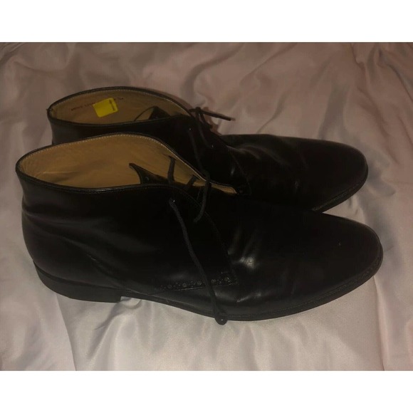 Cole Haan Grand Chukka Boots Black Leather Lace up Brogue Ankle Size 11.5 - Picture 4 of 12